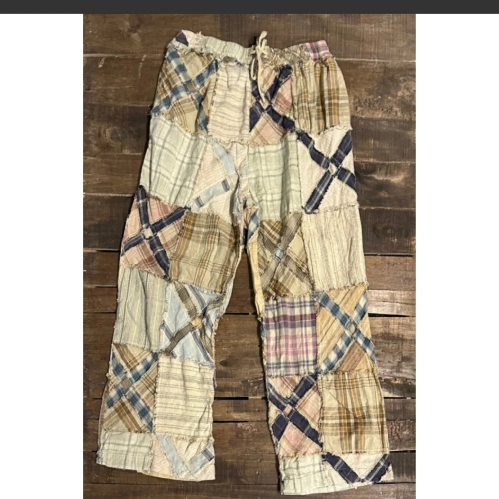 ✨NEW Jaded Gypsy Paths Crossed Patchwork Plaid Women's Pants - L\XL REMAIN - Picture 2 of 5
